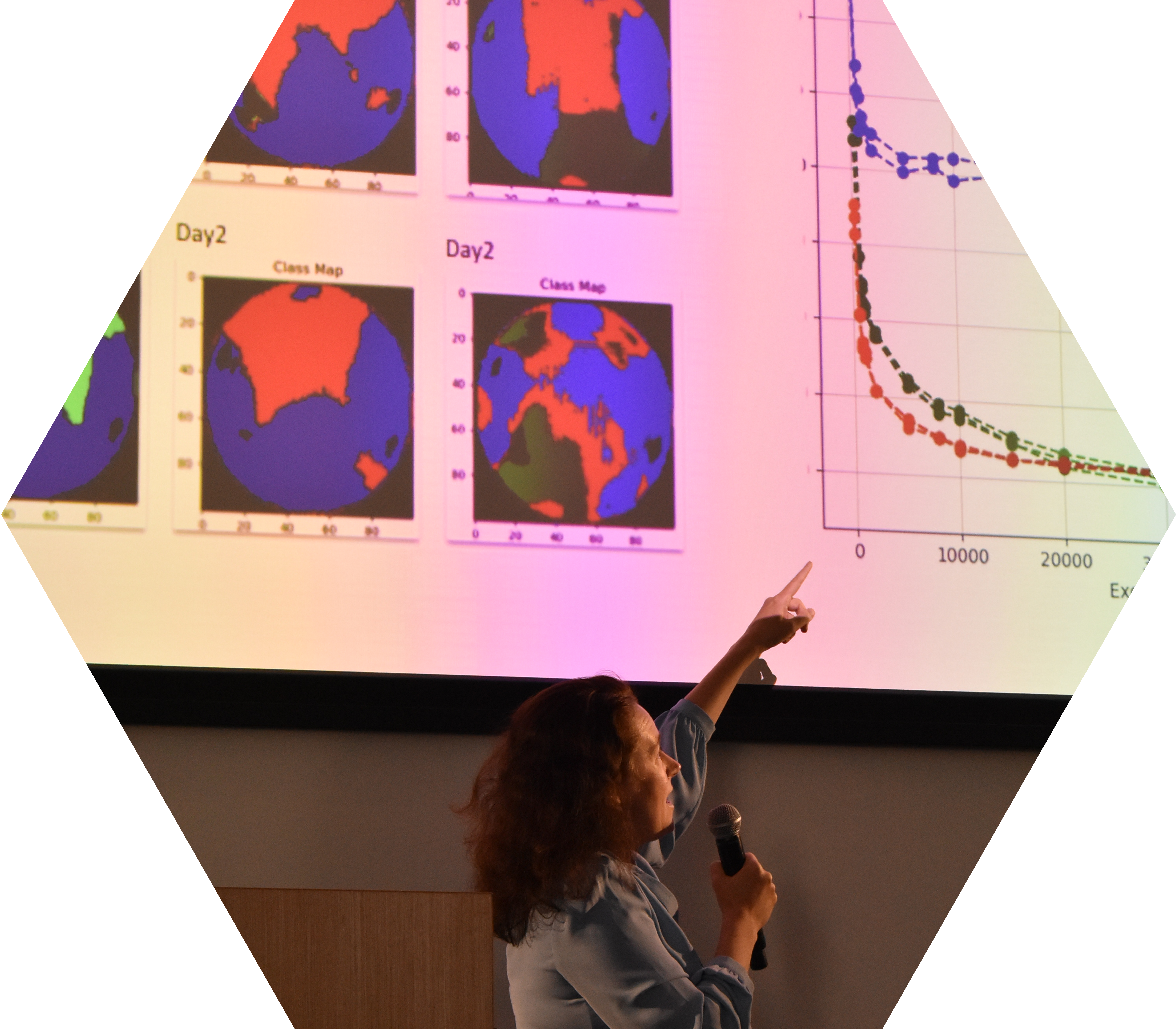 Open Healthware speaker pointing to presentation